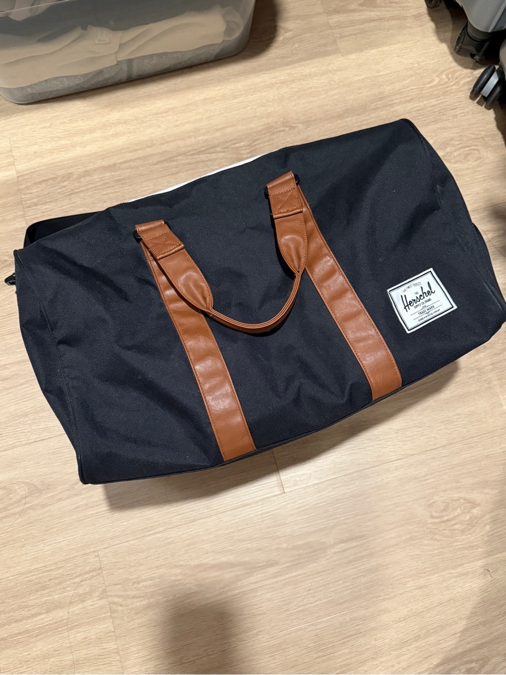 Herschel Supply Company Black Duffel with Brown Trim